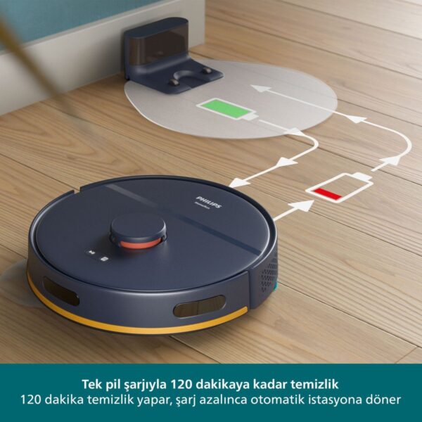 Philips2000 Serisi Robot Süpürge 6000 Pa Emiş Gücü Akıllı Navigasyon ile Sert Zemin Temizliği için İdeal XU2000/15