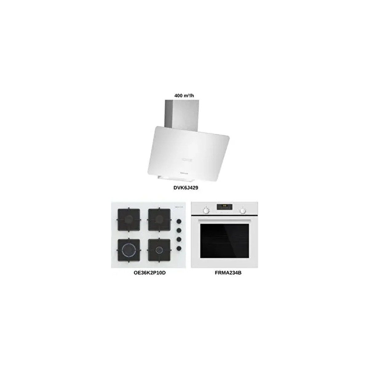 Profilo Beyaz Cam Ankastre Set FRMA234B DVK6J429 OE36P2P11D A Enerji Sınıfı Eğimli Davlumbaz HBCV0000A7P496