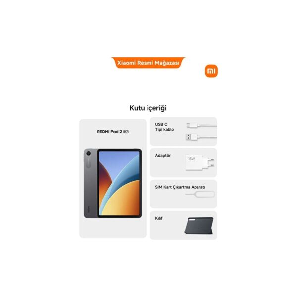 Redmi Pad 2 9.7 Kılıfı ile Birlikte 4gb +64GB Gri