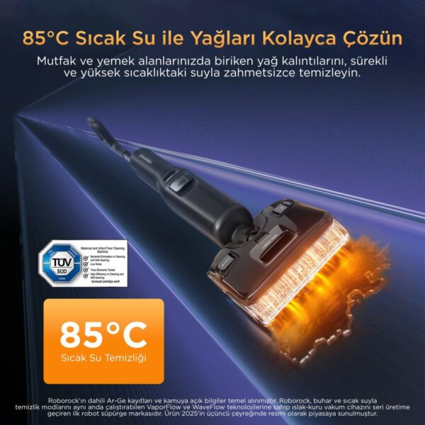 Roborock F25 Ultra Dikey Süpürge 29.6 V Güç Değeri ile Islak Kuru Temizlik İçin Akıllı Çözüm