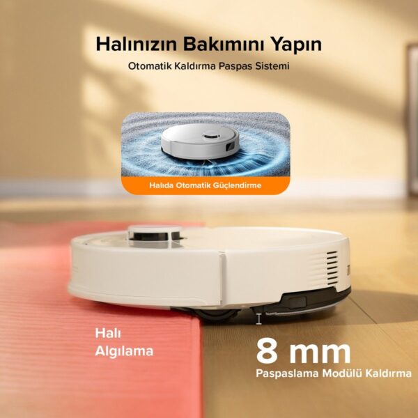 Roborock Q8 Max Pro Plus Akıllı Robot Süpürge Beyaz