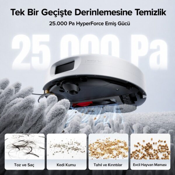 Roborock Qrevo 2 Pro Akıllı Robot Süpürge Beyaz
