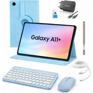 Samsung Galaxy Tab A11+ 6 GB 128 Tablet+Kılıf+Klavye+Mouse+Şarj Başlık+(Kalem Hediye) Mavi