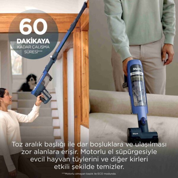 Shark® Powerdetect Speed™ Clean & Empty – Auto Empty Sistemli Pet Başlıklı Şarjlı Dikey Süpürge – Ultramarine