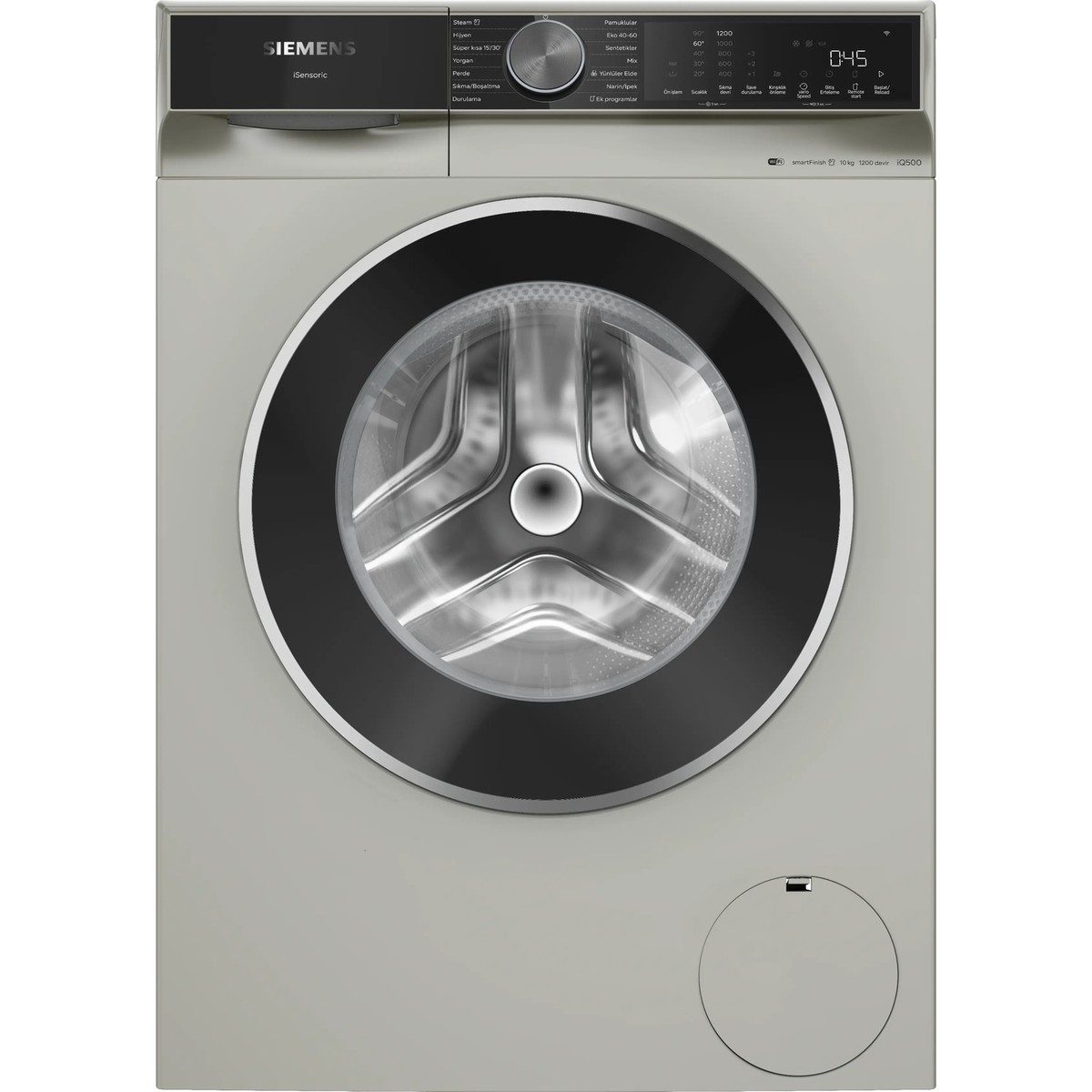 Siemens WG52K2ZSTR IQ500 10 kg Maks. 1200 Dev./dak., Gümüş Çamaşır Makinesi HBCV0000ECIRBB