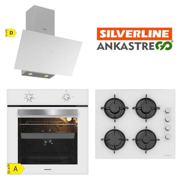 Silverline Beyaz Ankastre Set BO6501W01-CS5349W01 Enerji Sınıfı A 4 Gözü Gazlı Ocak ve Fırın