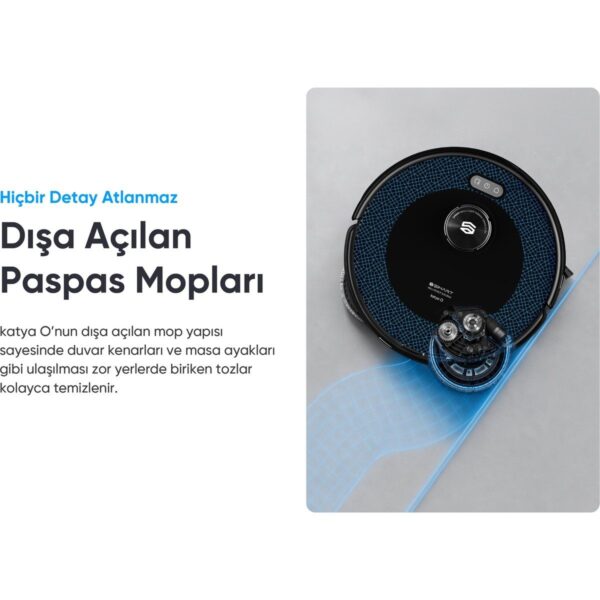 Şımart Katya O Akıllı Robot Süpürge 22000PA Otomatik Mop Sistemi ve Kıl Kesici Ana Fırça