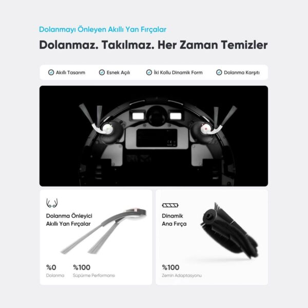 Şımart katya V+ Akıllı Robot Süpürge 15000Pa Premium Otomatik Toz Toplama Üniteli