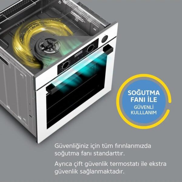 Simfer 0+9 Fonksiyon Airfry Beyaz 3’lü Ankastre Set (8216 Fırın + 3507 Ocak + 8707 Davlumbaz) A Enerji Sınıfı Modern Mutfak Uyumlu