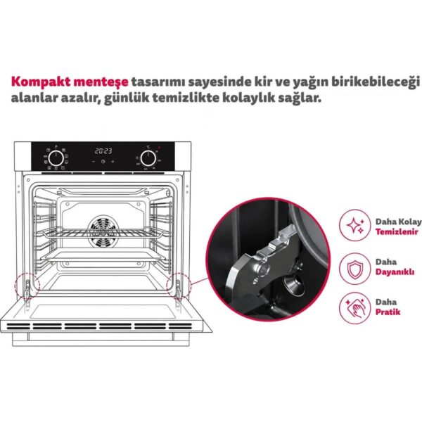 Simfer Ankastre Set Beyaz Dijital Power Turbo Fanlı Elektrikli Cam Ocaklı 2’li Set (Fırın+Elektrikli Ocak)