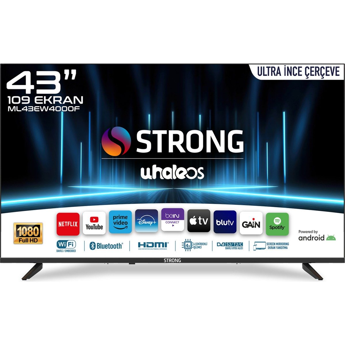 Strong ML43EW4000F 43’’ 109CM Ekran Full HD Smart TV Ultra İnce Çerçeve DLED Teknolojisi HBCV00007GYKK4