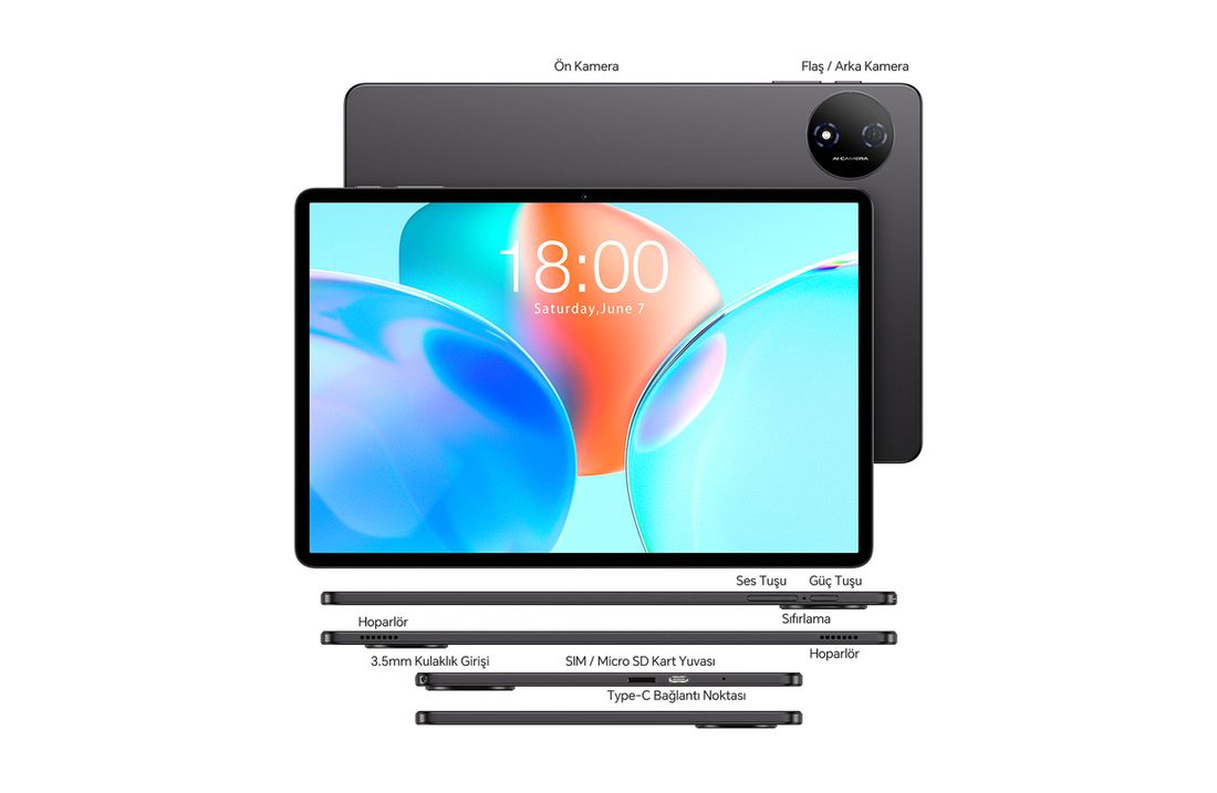 Teclast P50T 4/128 GB 11" Gri Klavye+Kılıf+Kalem