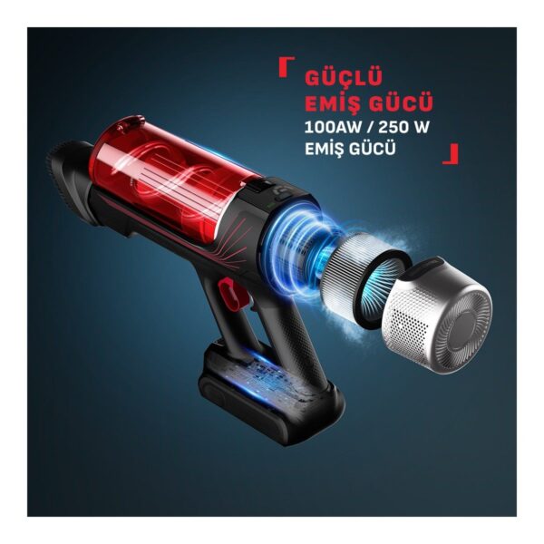 Tefal TY2098WO X-Force Flex 9.60 Kırmızı Dikey Süpürge HEPA Filtreli Kablosuz Kullanım ve Yüksek Kapasite