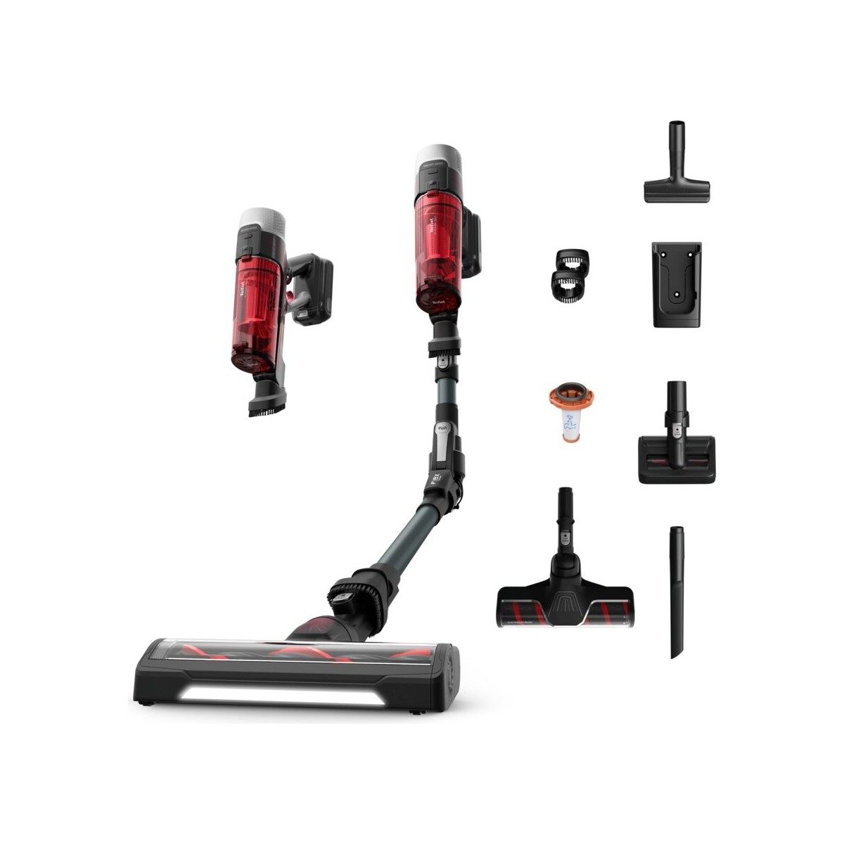 Tefal TY2098WO X-Force Flex 9.60 Kırmızı Dikey Süpürge HEPA Filtreli Kablosuz Kullanım ve Yüksek Kapasite HBCV00009F3C81