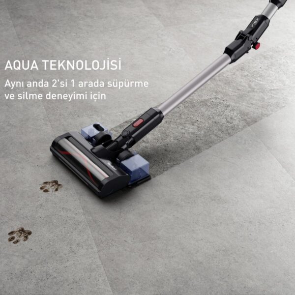 Tefal TY6T90TR X-Force Flex 8.60 Max Aqua Kablosuz Şarjlı Dikey Süpürge Kırmızı – Siyah Toz Haznesi ile Kolay Temizlik