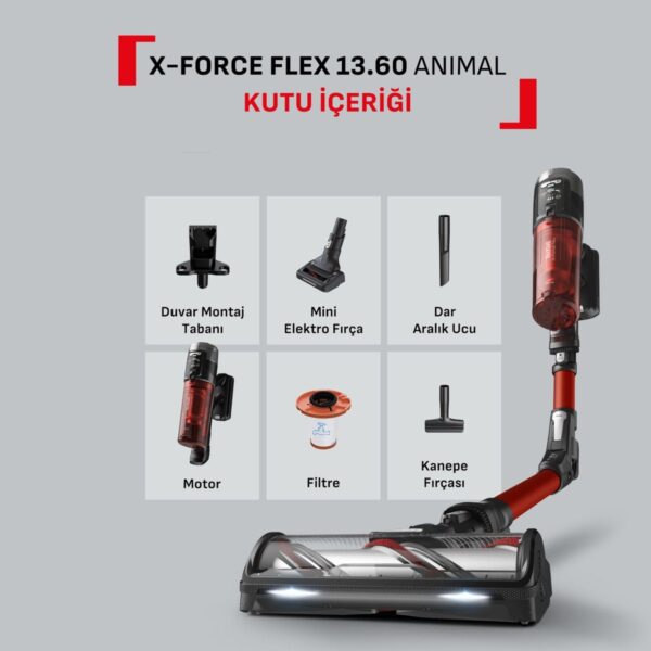 Tefal TY9A73WO X-Force Flex 13.60 Animal Care 150 Air Watt Kablosuz Şarjlı Dikey Süpürge