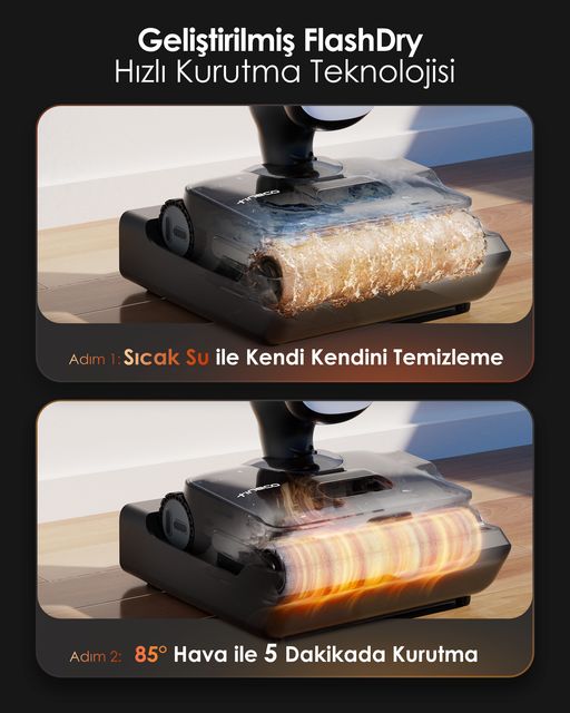 Tineco Floor One S9 Artist Steam Kablosuz Buharlı Akıllı Islak Kuru Süpürge, Zemin Temizleyici Paspas, 140°C Yüksek Isılı Hypersteam Buhar Teknolojisi, 22KPA Güçlü Emiş, iloop Akıllı Emiş