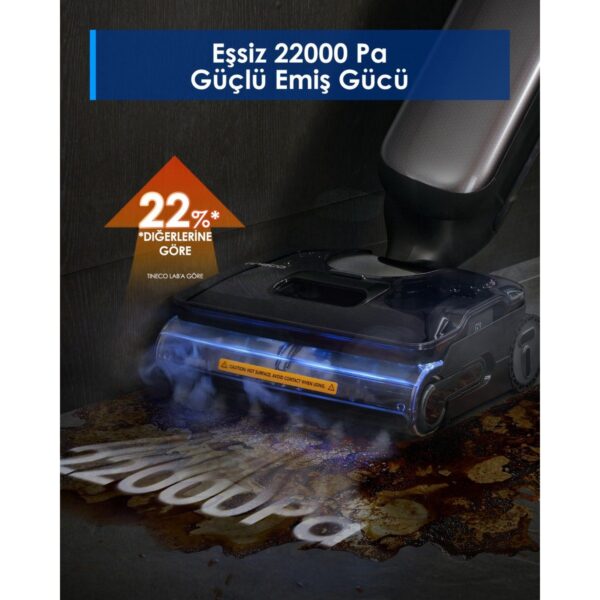 Tineco Floor One S9 Artist Steam Kablosuz Buharlı Akıllı Islak Kuru Süpürge, Zemin Temizleyici Paspas, 140°C Yüksek Isılı Hypersteam Buhar Teknolojisi, 22KPA Güçlü Emiş, iloop Akıllı Emiş