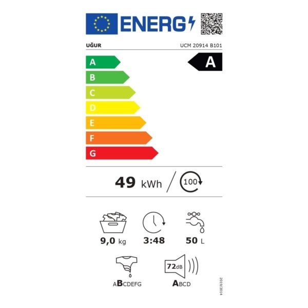 Uğur Ucm 20914 B101 9 kg 1350 Devir Çamaşır Makinesi A Enerji Sınıfı Leke Uzmanı