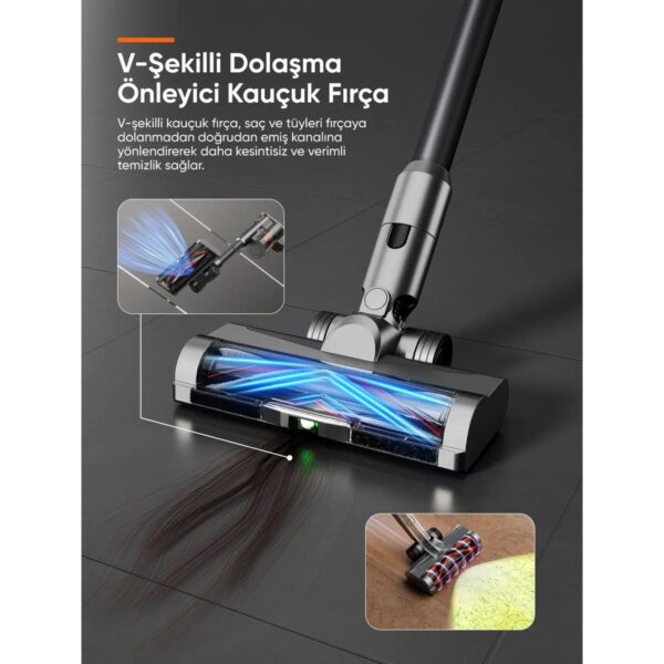 UWANT Güçlü Emiş Gücüne Sahip Kendisini Temizleyebilen Dikey Süpürge V500 2.5 L Toz Haznesi ile Şarjlı
