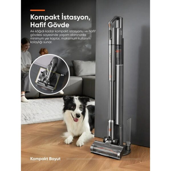 UWANT Güçlü Emiş Gücüne Sahip Kendisini Temizleyebilen Dikey Süpürge V500 2.5 L Toz Haznesi ile Şarjlı