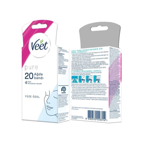 Veet Pure Hipoalerjenik Sir Ağda Bandı Yüz Bölgesi 20’li