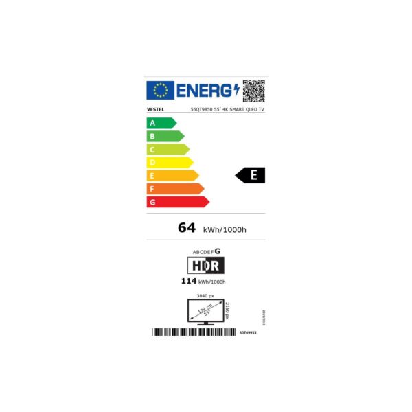 Vestel 55QT9850 55” 139 Ekran Uydu Alıcılı 4K Ultra HD Smart QLED TV