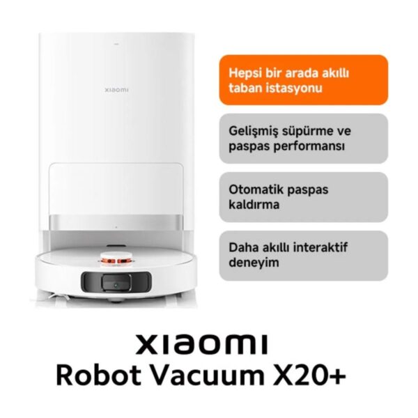 Xiaomi Robot Vacuum X20 Plus Akıllı Robot Süpürge ve Mop – 6.000 Pa, Otomatik Mop Yıkama & Kurutma, Toz Boşaltma İstasyonlu, App Kontrollü, Beyaz