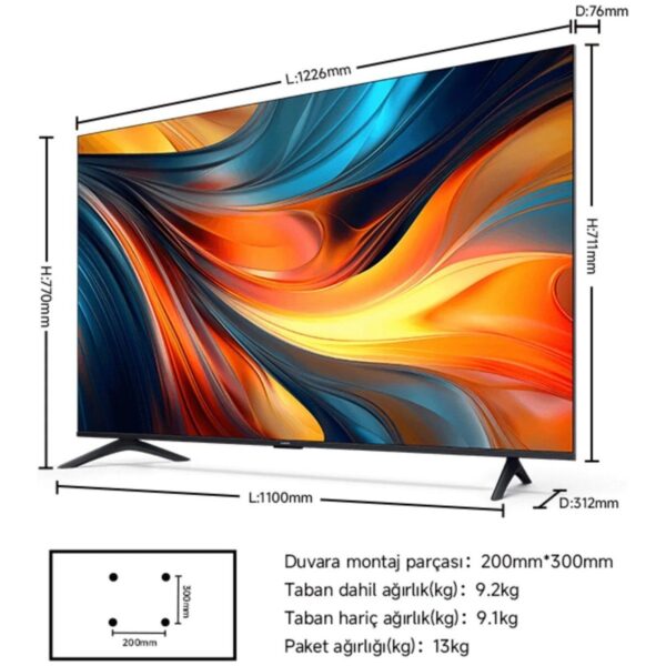 Xiaomi TV A 55 2026 – 55″ 140 4K Ultra HD Google Smart AirPlay Destekli Uydu Alıcılı TV