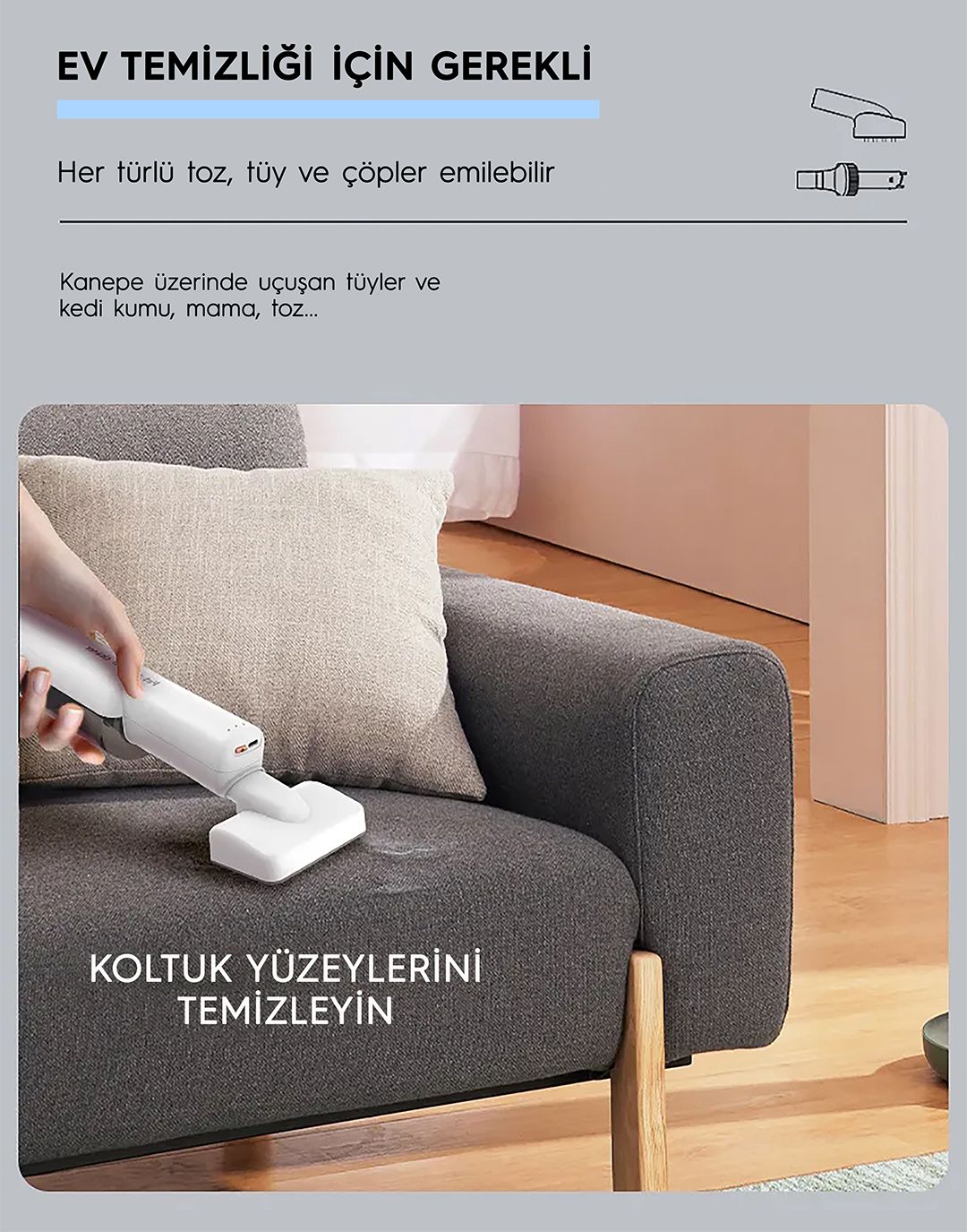 Yasomi M25 Max Kablosuz El Süpürgesi ve Evcil Hayvan Kiti 14000 Pa